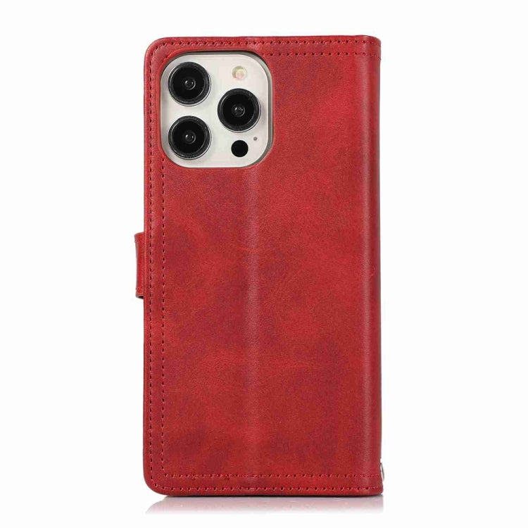 For iPhone 16 Pro Max Wristband Card Slot Leather Phone Case(Red)