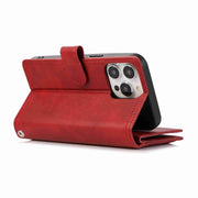 For iPhone 16 Pro Max Wristband Card Slot Leather Phone Case(Red)