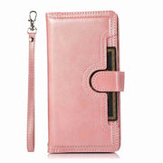 For iPhone 16 Pro Max Wristband Card Slot Leather Phone Case(Rose Gold)