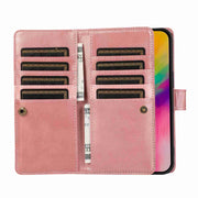 For iPhone 16 Pro Max Wristband Card Slot Leather Phone Case(Rose Gold)