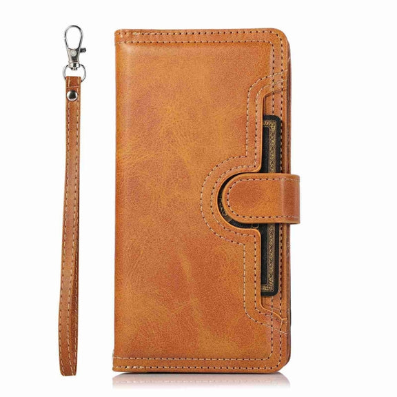 For iPhone 16 Pro Wristband Card Slot Leather Phone Case(Brown)