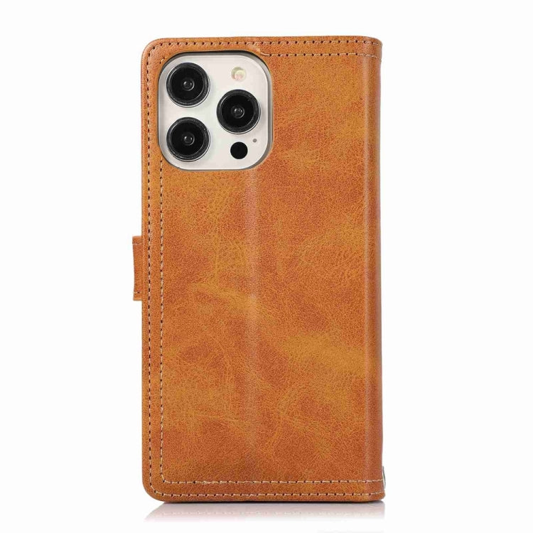 For iPhone 16 Pro Wristband Card Slot Leather Phone Case(Brown)