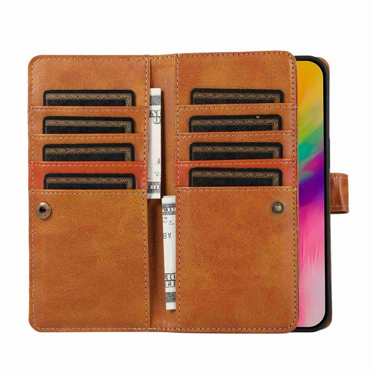 For iPhone 16 Pro Wristband Card Slot Leather Phone Case(Brown)