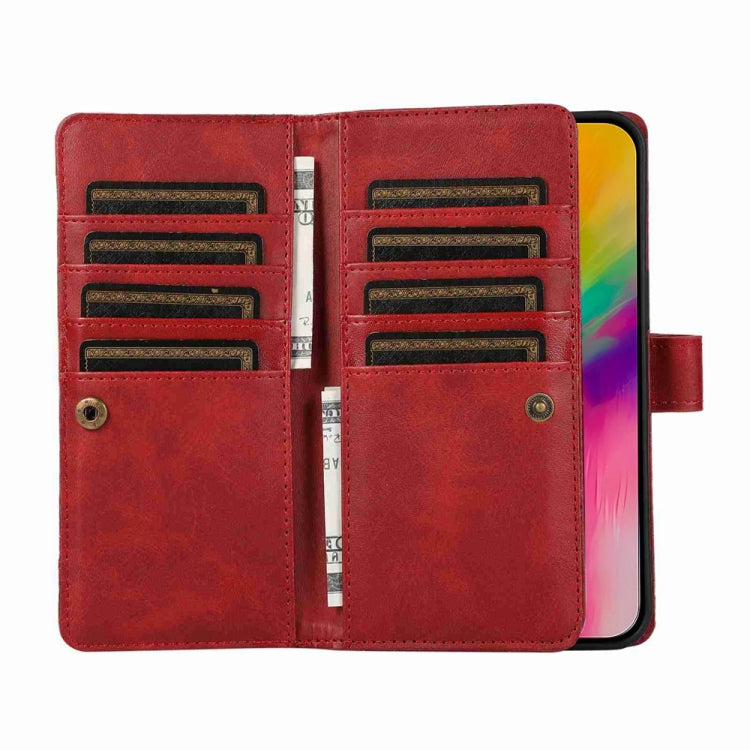 For iPhone 16 Pro Wristband Card Slot Leather Phone Case(Red)