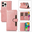 For iPhone 16 Pro Wristband Card Slot Leather Phone Case(Rose Gold) - iPhone 16 Pro Cases by PMC TechLife | Online Shopping South Africa | PMC TechLife | Buy Now Pay Later Mobicred