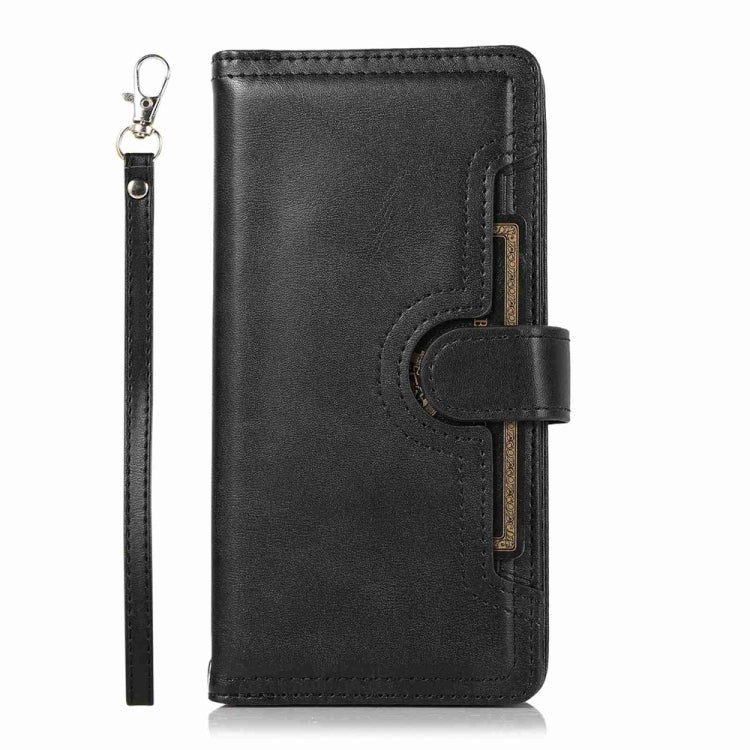 For iPhone 16 Pro Wristband Card Slot Leather Phone Case(Black)