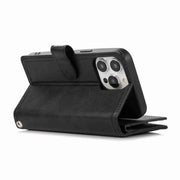 For iPhone 16 Pro Wristband Card Slot Leather Phone Case(Black)