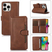 For iPhone 16 Pro Wristband Card Slot Leather Phone Case(Coffee)