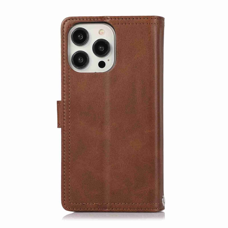 For iPhone 16 Pro Wristband Card Slot Leather Phone Case(Coffee)