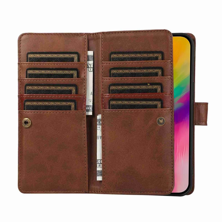For iPhone 16 Pro Wristband Card Slot Leather Phone Case(Coffee)