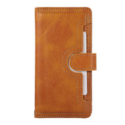 For iPhone 16 Plus Wristband Card Slot Leather Phone Case(Brown)