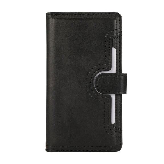 For iPhone 16 Plus Wristband Card Slot Leather Phone Case(Black)