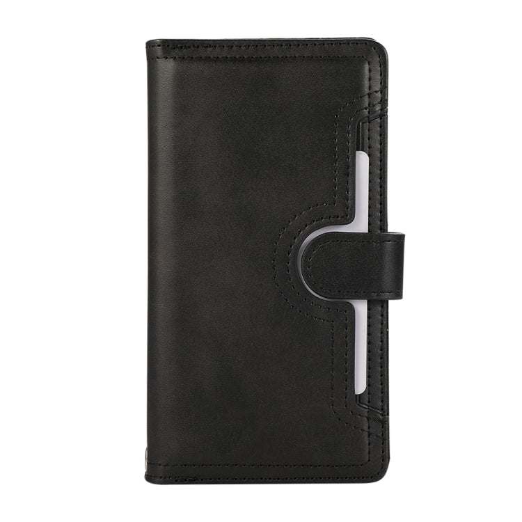 For iPhone 16 Wristband Card Slot Leather Phone Case(Black)