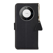 For Huawei Mate 60 Side-Magnetic TJ Genuine Leather RFID Phone Case(Black)