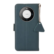 For Huawei Mate 60 Pro Side-Magnetic TJ Genuine Leather RFID Phone Case(Green)