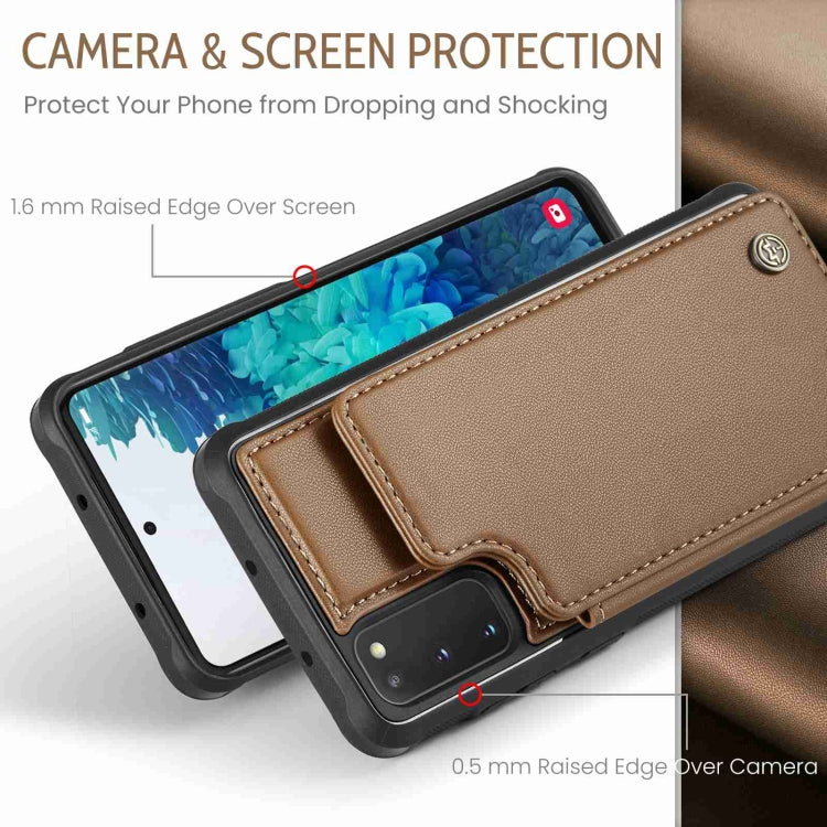 For Samsung Galaxy S20 FE CaseMe C22 Card Slots Holder RFID Anti-theft Phone Case(Brown)