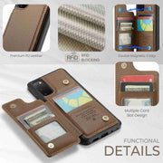 For Samsung Galaxy S20 FE CaseMe C22 Card Slots Holder RFID Anti-theft Phone Case(Brown)