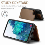 For Samsung Galaxy S20 FE CaseMe C22 Card Slots Holder RFID Anti-theft Phone Case(Brown)
