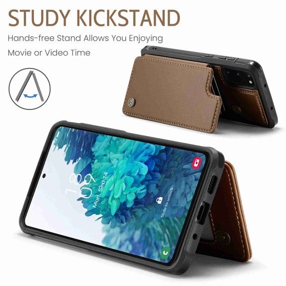 For Samsung Galaxy S20 FE CaseMe C22 Card Slots Holder RFID Anti-theft Phone Case(Brown)