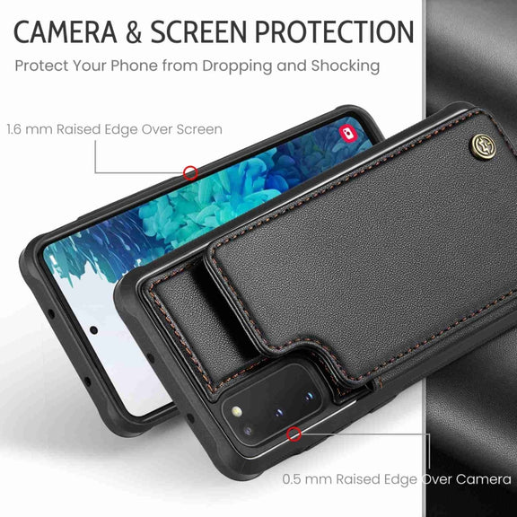 For Samsung Galaxy S20 FE CaseMe C22 Card Slots Holder RFID Anti-theft Phone Case(Black)