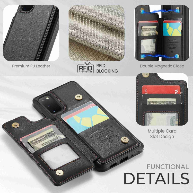 For Samsung Galaxy S20 FE CaseMe C22 Card Slots Holder RFID Anti-theft Phone Case(Black)