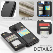 For Samsung Galaxy S20 FE CaseMe C22 Card Slots Holder RFID Anti-theft Phone Case(Black)