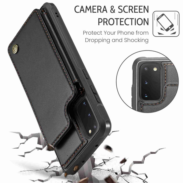 For Samsung Galaxy S20 FE CaseMe C22 Card Slots Holder RFID Anti-theft Phone Case(Black)