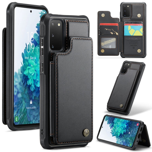 For Samsung Galaxy S20 FE CaseMe C22 Card Slots Holder RFID Anti-theft Phone Case(Black)