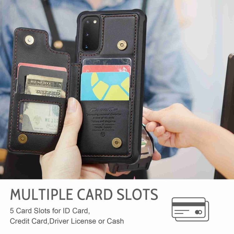 For Samsung Galaxy S20 FE CaseMe C22 Card Slots Holder RFID Anti-theft Phone Case(Black)