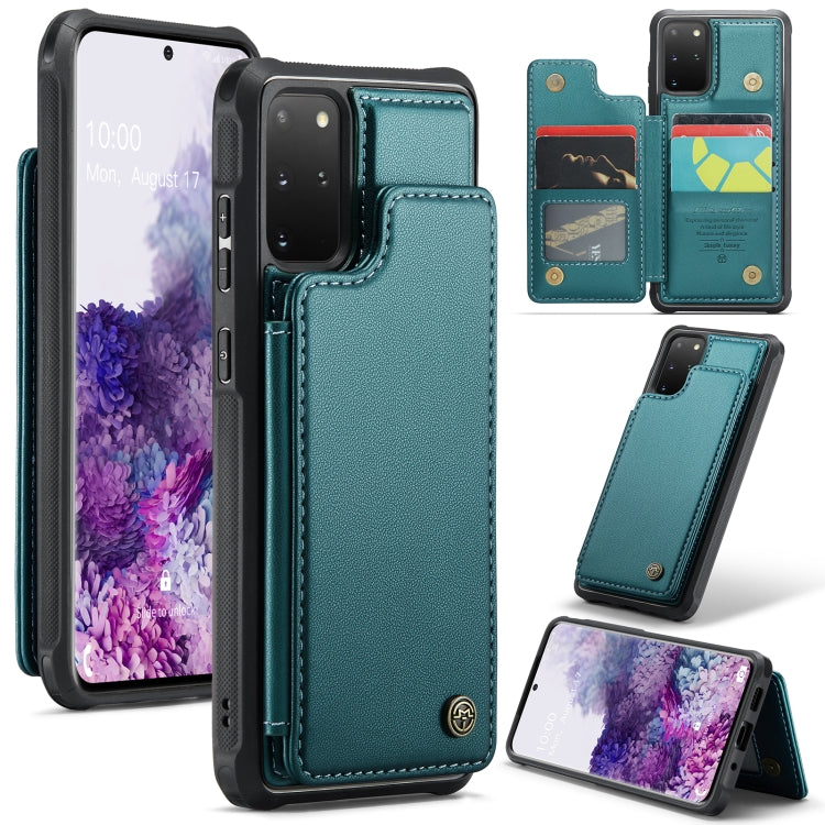 For Samsung Galaxy S20+ CaseMe C22 Card Slots Holder RFID Anti-theft Phone Case(Blue Green)