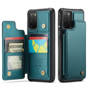 For Samsung Galaxy S20+ CaseMe C22 Card Slots Holder RFID Anti-theft Phone Case(Blue Green)