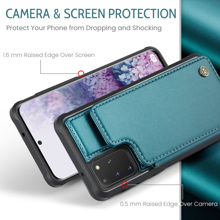 For Samsung Galaxy S20+ CaseMe C22 Card Slots Holder RFID Anti-theft Phone Case(Blue Green)