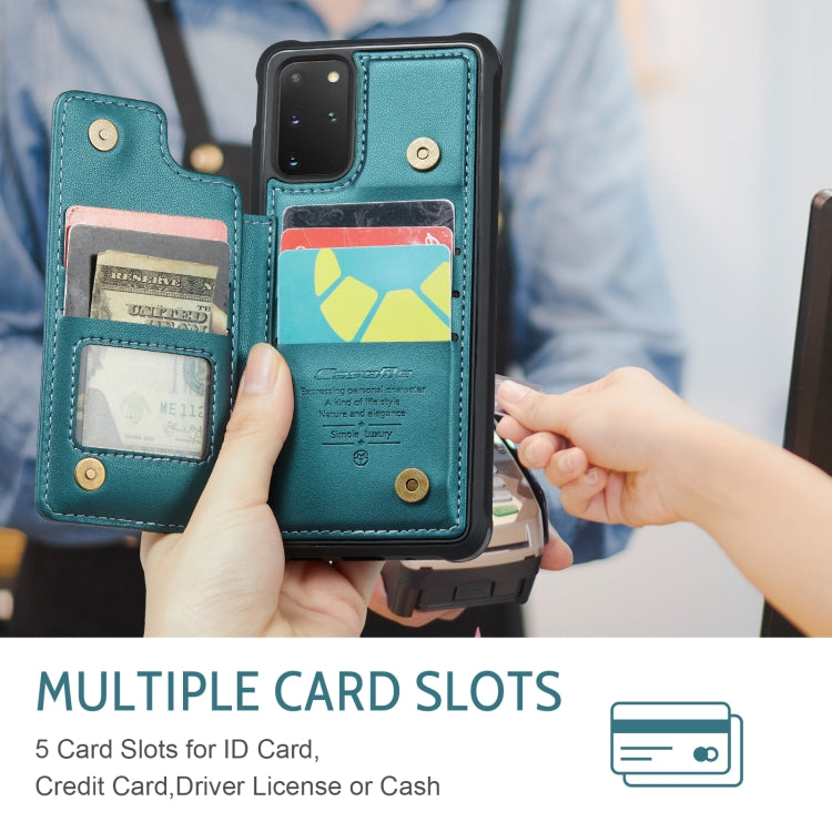 For Samsung Galaxy S20+ CaseMe C22 Card Slots Holder RFID Anti-theft Phone Case(Blue Green)