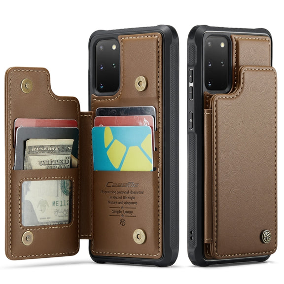For Samsung Galaxy S20+ CaseMe C22 Card Slots Holder RFID Anti-theft Phone Case(Brown)