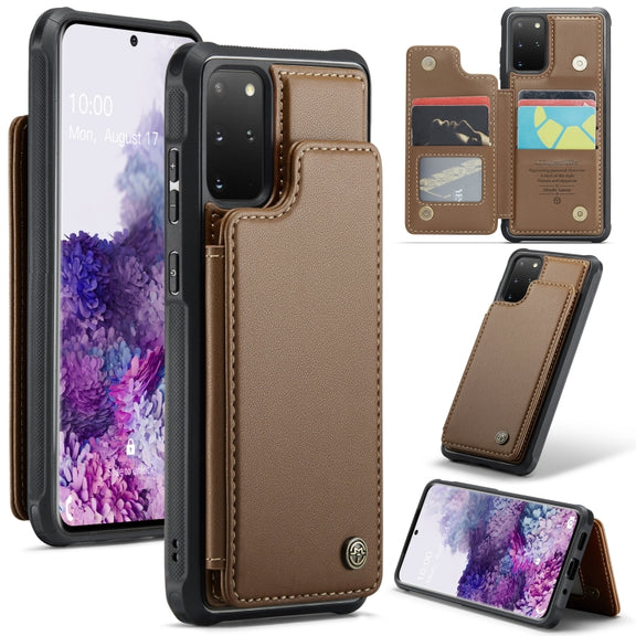 For Samsung Galaxy S20+ CaseMe C22 Card Slots Holder RFID Anti-theft Phone Case(Brown)