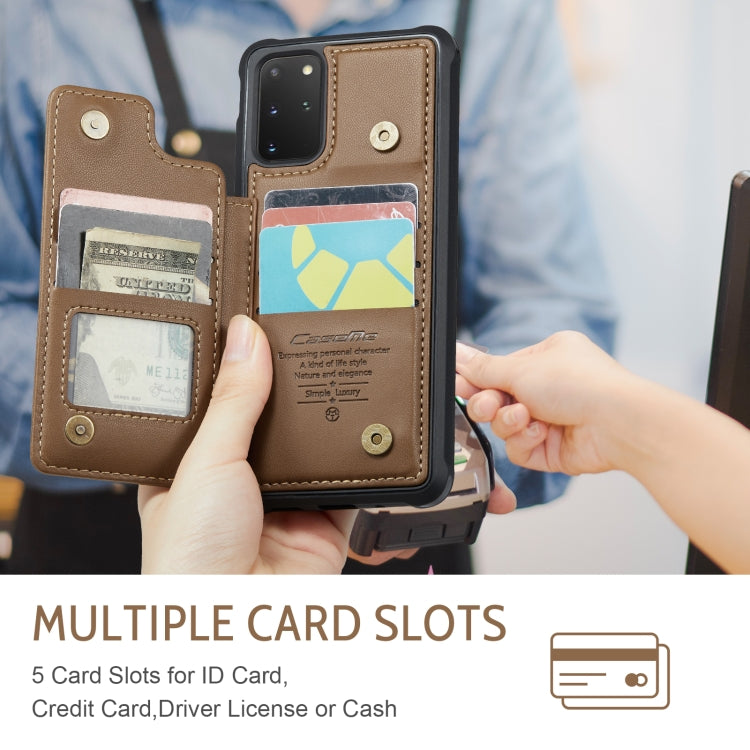 For Samsung Galaxy S20+ CaseMe C22 Card Slots Holder RFID Anti-theft Phone Case(Brown)
