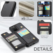 For Samsung Galaxy S20+ CaseMe C22 Card Slots Holder RFID Anti-theft Phone Case(Black)