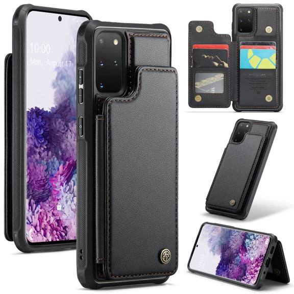 For Samsung Galaxy S20+ CaseMe C22 Card Slots Holder RFID Anti-theft Phone Case(Black)
