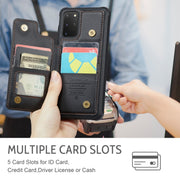For Samsung Galaxy S20+ CaseMe C22 Card Slots Holder RFID Anti-theft Phone Case(Black)