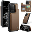 For Samsung Galaxy S20 Ultra CaseMe C22 Card Slots Holder RFID Anti-theft Phone Case(Brown) - free shipping - PMC Jewellery - Order now!