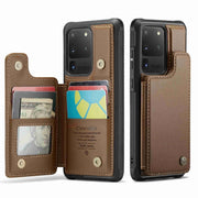 For Samsung Galaxy S20 Ultra CaseMe C22 Card Slots Holder RFID Anti-theft Phone Case(Brown)