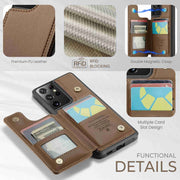 For Samsung Galaxy S21 Ultra 5G CaseMe C22 Card Slots Holder RFID Anti-theft Phone Case(Brown)