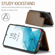 For Samsung Galaxy S22 5G CaseMe C22 Card Slots Holder RFID Anti-theft Phone Case(Brown)