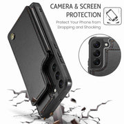 For Samsung Galaxy S22+ 5G CaseMe C22 Card Slots Holder RFID Anti-theft Phone Case(Black)