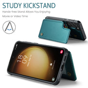 For Samsung Galaxy S23+ 5G CaseMe C22 Card Slots Holder RFID Anti-theft Phone Case(Blue Green)