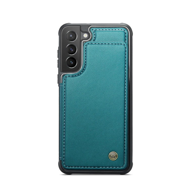 For Samsung Galaxy S21+ 5G CaseMe C22 Card Slots Holder RFID Anti-theft Phone Case(Blue Green)
