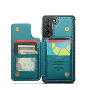 For Samsung Galaxy S21+ 5G CaseMe C22 Card Slots Holder RFID Anti-theft Phone Case(Blue Green)