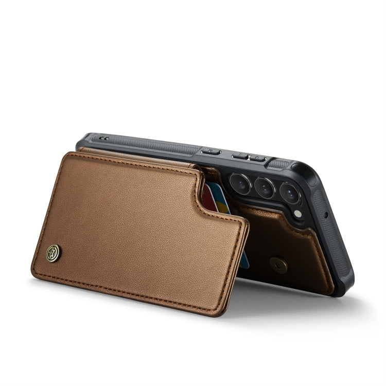 For Samsung Galaxy S23 5G CaseMe C22 Card Slots Holder RFID Anti-theft Phone Case(Brown)