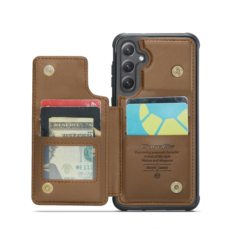 For Samsung Galaxy S23 FE 5G CaseMe C22 Card Slots Holder RFID Anti-theft Phone Case(Brown)
