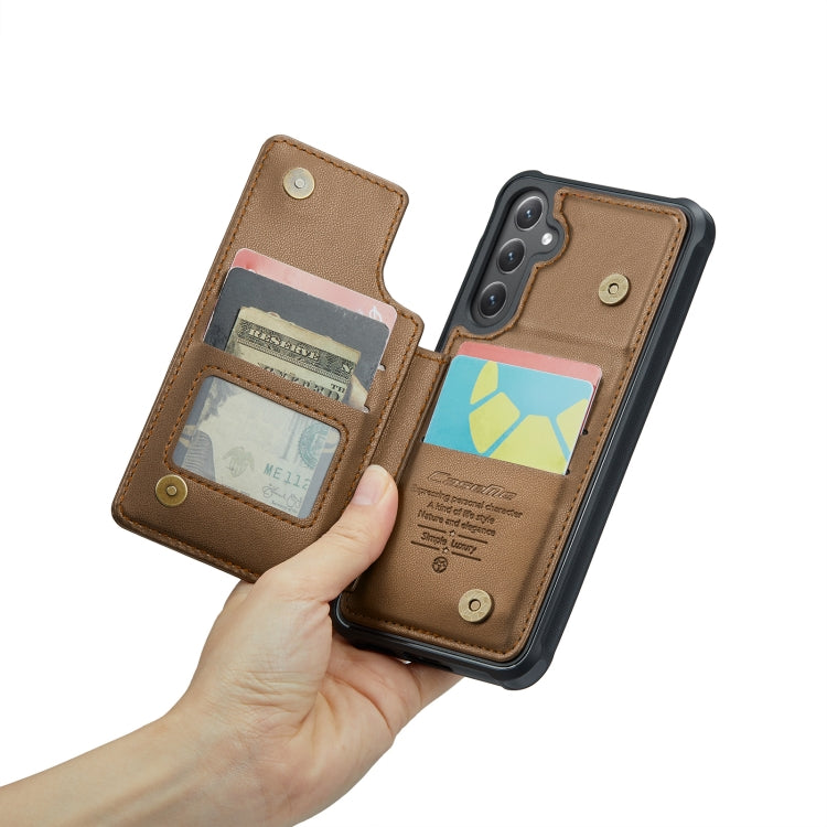 For Samsung Galaxy S23 FE 5G CaseMe C22 Card Slots Holder RFID Anti-theft Phone Case(Brown)
